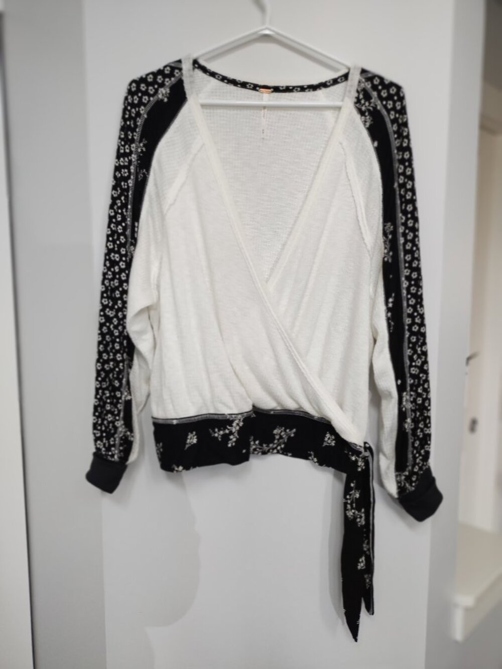 Free People criss cross front long sleeve top